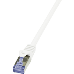 LogiLink CQ3051S RJ45 síťové kabely, propojovací kabely CAT 6A S/FTP 2.00 m bílá samozhášecí, s ochranou 1 ks