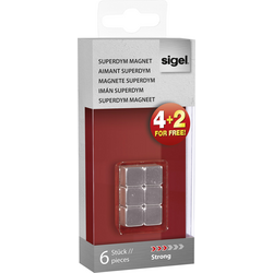 Sigel magnet C5 "Strong" (š x v x h) 10 x 10 x 10 mm krychle stříbrná 6 ks GL192
