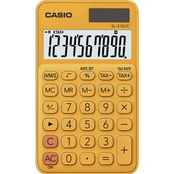 Casio SL-310UC-RG kapesní kalkulačka oranžová Displej (počet míst): 10 solární napájení, na baterii (š x v x h) 70 x 8 x 118 mm