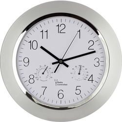 EUROTIME 56004 DCF nástěnné hodiny 34 cm x 5 cm stříbrná