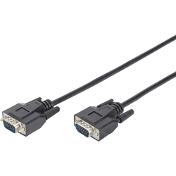 Digitus VGA kabel VGA pólové Zástrčka, VGA pólové Zástrčka 1.80 m černá DB-310100-018-S kulatý, dvoužilový stíněný VGA kabel