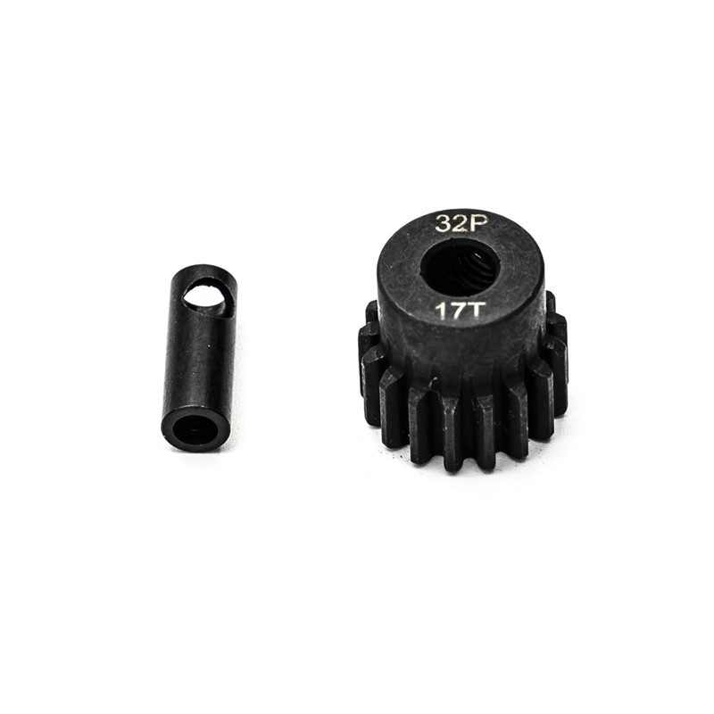 Ocelový motorový pastorek 17 zubů, modul 32DP s 5mm vrtáním a 3,17mm adaptérem KONECT