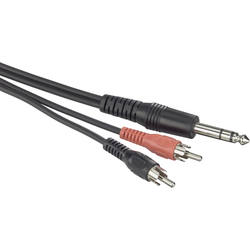 Paccs  audio kabelový adaptér [2x cinch zástrčka - 1x jack zástrčka 6,3 mm] 3.00 m černá