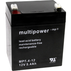 multipower PB-12-5,4-4,8 MP5,4-12 olověný akumulátor 12 V 5.4 Ah olověný se skelným rounem (š x v x h) 90 x 107 x 70 mm plochý konektor 4,8 mm bezúdržbové, nepatrné vybíjení