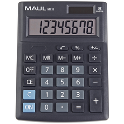 Maul MC 8 stolní kalkulačka černá Displej (počet míst): 8 na baterii, solární napájení