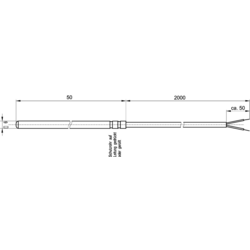 Enda teplotní senzor K1-PT100-S-6x50-2M-2L typ senzoru Pt100 Teplotní rozsah-50 do 200 °C Délka kabelu 2 m Šířka snímače 6 mm