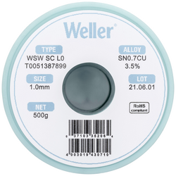 Weller WSW SC L0 bezolovnatý pájecí cín cívka Sn0,7Cu  500 g 1 mm