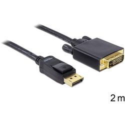 Delock DisplayPort / DVI kabelový adaptér Konektor DisplayPort, DVI-D 24+1pol. Zástrčka 2.00 m černá 82591 Kabel DisplayPort