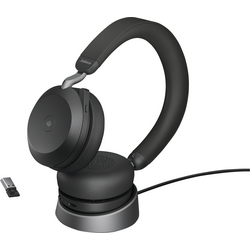 Jabra Evolve2 75 telefon Sluchátka Over Ear kabelová  černá  Indikátor nabití, Vypnutí zvuku mikrofonu