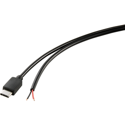 TRU COMPONENTS Napájecí kabel Raspberry Pi [1x USB-C® zástrčka - 1x kabel s otevřenými konci] 1.00 m černá