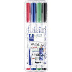 Staedtler 301 WP4 Lumocolor whiteboard pen 301 popisovač na bílé tabule  černá, červená, modrá, zelená  4 ks/bal.