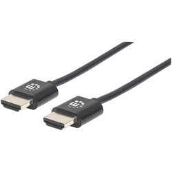 Manhattan HDMI kabel Zástrčka HDMI-A, Zástrčka HDMI-A 0.50 m černá 394406  HDMI kabel