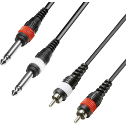 Paccs audio kabelový adaptér [2x cinch zástrčka - 2x jack zástrčka 6,3 mm] 3.00 m černá