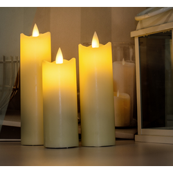 Polarlite PL-8383020 LED svíčka z vosku sada 3 ks  slonová kost jantar (Ø x v) 50 mm x 195 mm