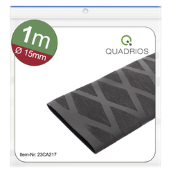 Quadrios 23CA217 smršťovací bužírka bez lepidla černá 15 mm 8 mm Poměr smrštění:2:1 1 m