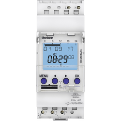 Theben spínací hodiny na DIN lištu Provozní napětí: 230 V/AC TR610 top3 1 přepínací kontakt 16 A 250 V/AC týdenní program