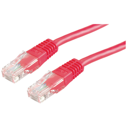 Value 21.99.1521 RJ45 síťové kabely, propojovací kabely CAT 6 U/UTP 0.50 m červená  1 ks