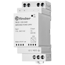 Finder  78.25.1.230.2400  síťový zdroj na DIN lištu    24 V/DC  1 A  25 W      Obsahuje 1 ks
