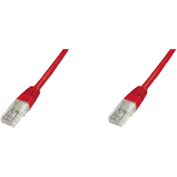 Digitus DK-1511-100/R RJ45 síťové kabely, propojovací kabely CAT 5e U/UTP 10.00 m červená 1 ks