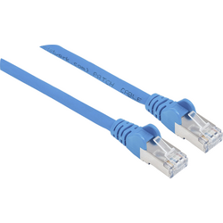 Intellinet 740609 RJ45 síťové kabely, propojovací kabely CAT 6A S/FTP 0.25 m modrá fóliové stínění, stínění pletivem, stíněný, podpora HDMI, bez halogenů 1 ks
