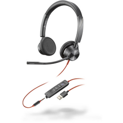 Plantronics Blackwire 3325-M telefon Sluchátka On Ear kabelová stereo černá Potlačení hluku regulace hlasitosti, Vypnutí zvuku mikrofonu
