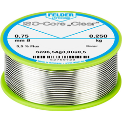 Felder Löttechnik ISO-Core "Clear" SAC305 pájecí cín cívka Sn96,5Ag3Cu0,5 0.250 kg 0.75 mm