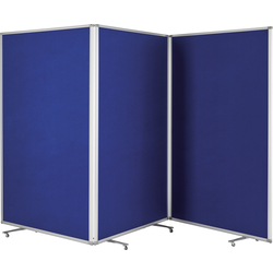 Magnetoplan prezentační stěna   plsť královská modrá  oboustranně použitelné, nástěnka, skládací, včetně koleček 1112003