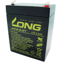 Long WP2.9-12 WP2.9-12 olověný akumulátor 12 V 2.9 Ah olověný se skelným rounem (š x v x h) 79 x 107 x 56 mm plochý konektor 4,8 mm nepatrné vybíjení, bezúdržbové