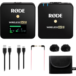 RODE Microphones Wireless GO II SINGLE nasazovací řečnický mikrofon Druh přenosu:bezdrátový, USB vč. tašky, vč. ochrany proti větru, vč. kabelu
