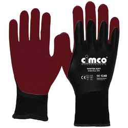 Cimco Winter Soft dunkelrot/schwarz 141242 vinyl pracovní rukavice  Velikost rukavic: 10, XL EN 388  1 pár