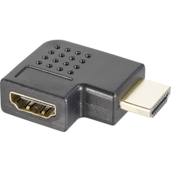 HDMI adaptér [1x HDMI zástrčka - 1x HDMI zásuvka] Zahnutý o 90° doprava pozlacené kontakty SpeaKa Professional