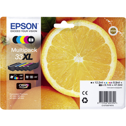 Epson Ink set T3357, 33XL originál kombinované balení černá, foto černá, azurová, purppurová, žlutá C13T33574011