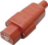 Síťová IEC zásuvka C21 Kalthoff T 155, 250 V, 16 A, červená, 444001
