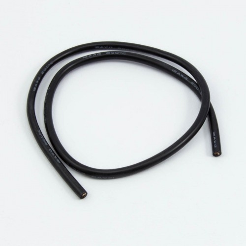 Silikonový kabel 3,3qmm, 12AWG, 0,5metr, černý
