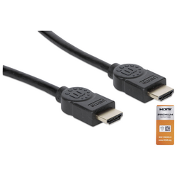 Manhattan HDMI kabel Zástrčka HDMI-A, Zástrčka HDMI-A 1.80 m černá 355346 Audio Return Channel, pozlacené kontakty HDMI kabel