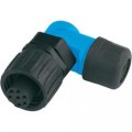 Kabelová zásuvka 6+PE Amphenol C016 30F006 100 10, zahnutá, 10 A, černá/modrá
