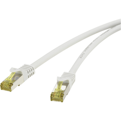 Renkforce RF-4149867 RJ45 síťové kabely, propojovací kabely CAT 6a (surový kabel CAT 7) S/FTP 3.00 m šedá s ochranou, samozhášecí 1 ks