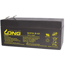 Long WP3.3-12 WP3.3-12 olověný akumulátor 12 V 3.3 Ah olověný se skelným rounem (š x v x h) 134 x 65.5 x 67 mm plochý konektor 4,8 mm nepatrné vybíjení, bezúdržbové