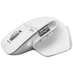 Logitech MX Master 3S For Mac Performance Wi-Fi myš bezdrátový laserová světle šedá 7 tlačítko 8000 dpi Laserové sledování v tmavém poli, Inteligentní rolovací kolečko, lze znovu nabíjet