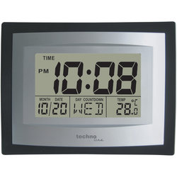 Techno Line WS 8004 Quartz nástěnné hodiny 220 mm x 170 mm x 35 mm stříbrná, černá
