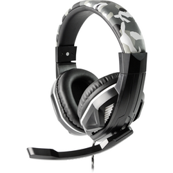 Steelplay HP42 Gaming Sluchátka Over Ear kabelová stereo maskáčová šedá  regulace hlasitosti, Vypnutí zvuku mikrofonu