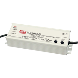 Mean Well HLG-80H-12A LED driver, napájecí zdroj pro LED konstantní napětí, konstantní proud 60 W 5 A 12 V/DC PFC spínací obvod , ochrana proti přepětí , nastavitelný
