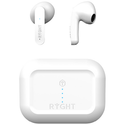 RYGHT MINO  In Ear Headset Bluetooth® stereo bílá Redukce šumu mikrofonu Indikátor nabití, headset, Nabíjecí pouzdro, dotykové ovládání