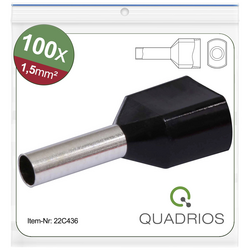Quadrios 22C436 dutinka 1.5 mm² částečná izolace černá 1 sada