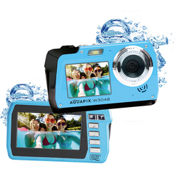 Easypix W3048-I "Edge" digitální fotoaparát 48 Megapixel  Ice , modrá  voděodolný, přední displej
