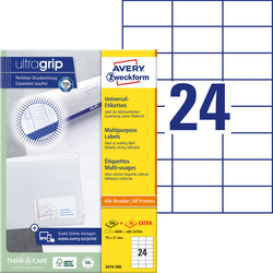 Avery-Zweckform 3474-200 etikety 70 x 37 mm papír bílá 5280 ks permanentní  univerzální etikety  220 listů A4
