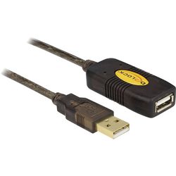 Delock USB kabel USB 2.0 USB-A zástrčka, USB-A zásuvka 30.00 m černá pozlacené kontakty, UL certifikace 83453