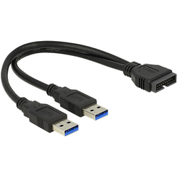 Delock USB 3.0 adaptér [2x USB 3.0 zástrčka A - 1x interní USB 3.0 zástrčka 19-pólová] 83910