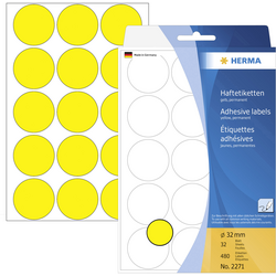 Herma 2271 popisovače etiket Ø 32 mm žlutá 480 ks permanentní  papír