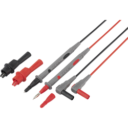 VOLTCRAFT TL 88-4 sada bezpečnostních měřicích kabelů [lamelová zástrčka 4 mm - zkušební hroty] 1.80 m, černá, červená, 1 sada